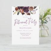 Invitation Automne Hiver Purple, Pink et Gold Retraite (Debout devant)