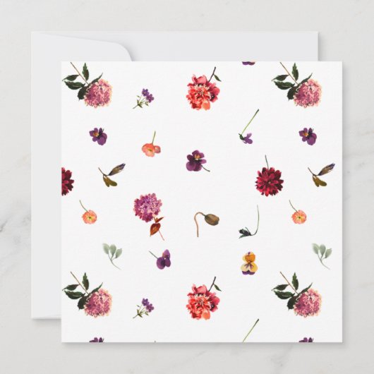 Invitation Automne Jardin d'été Burnt Orange Fleurs Mariage (Dos)