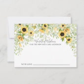 Invitation Automne Jaune Mariée de tournesol Paroles de sages (Devant)