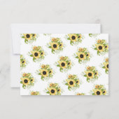 Invitation Automne Jaune Mariée de tournesol Paroles de sages (Dos)