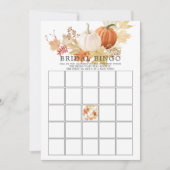 Invitation Automne laisse Citrouille BINGO Fête des mariées J (Devant)
