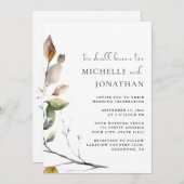 Invitation Automne laisse deux devenir un Mariage chrétien de (Devant / Derrière)
