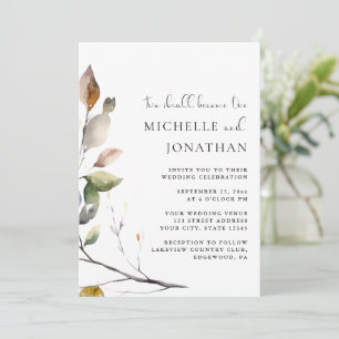 Invitation Automne laisse deux devenir un Mariage chrétien de