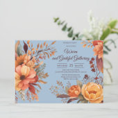 Invitation Automne laisse Floral Thanksgiving Friendsgiving (Debout devant)