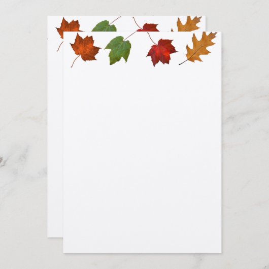 Invitation Automne laisse la frontière papier Kraft sans invi (Devant / Derrière)