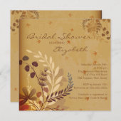 Invitation Automne laisse l'invitation de la douche nuptiale (Devant / Derrière)