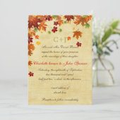 Invitation Automne laisse un Mariage rustique (Debout devant)
