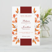 Invitation Automne Laisser Brûler Orange Mariage Enregistrer  (Debout devant)