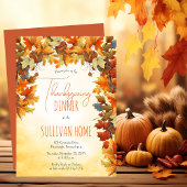 Invitation Automne | L'automne part Thanksgiving Dîner