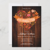 Invitation Automne | L'automne quitte Citrouille Bois fête d' (Devant)