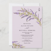 Invitation Automne lavande fleurie mariage (Devant)