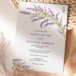 Invitation Automne lavande fleurie mariage