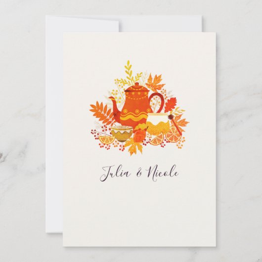 Invitation Automne Love Lemon Fall Tea Party Mariage (Dos)