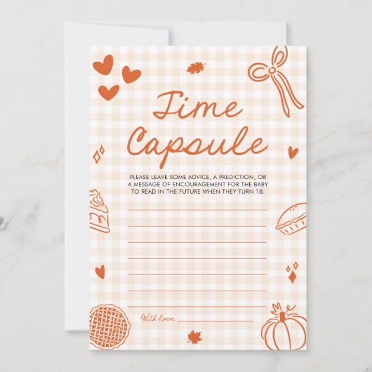 Invitation Automne Main tiré Baby shower temps Capsule jeu (Devant)