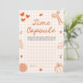Invitation Automne Main tiré Baby shower temps Capsule jeu (Debout devant)