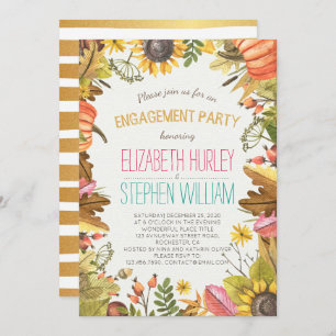 Invitation Automne Maple Feuille Citrouille Engagement Party