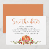 Invitation Automne mariage citrouille enregistrer la date (Devant / Derrière)