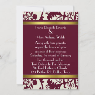 Invitation Automne Mariage damassé