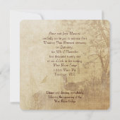 Invitation Automne Mariage faisan Vow Renouvellement (Dos)