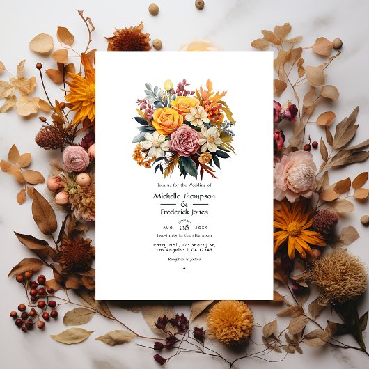 Invitation Automne - Mariage Floral d'Automne