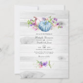 Invitation Automne - Mariage Floral Rustique QR Code RSVP (Devant)