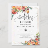 Invitation Automne marigold orange fleurs mariage brunch invi (Devant)