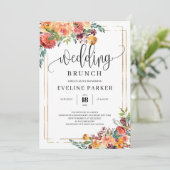 Invitation Automne marigold orange fleurs mariage brunch invi (Debout devant)