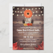 Invitation Automne Mason Jar Mariage de automne rustique (Devant)