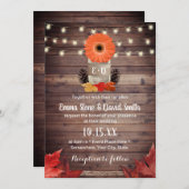 Invitation Automne Mason Jar Mariage de automne rustique (Devant / Derrière)