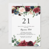 Invitation Automne Moderne Calligraphie 21e fête d'anniversai (Devant)