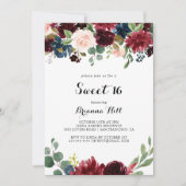 Invitation Automne Moderne Calligraphie Sweet 16 Anniversaire (Devant)