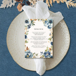 Invitation Automne moderne Floral Navy Dusty Blue Mariage Men