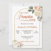 Invitation Automne Moisson Automne Citrouille 1er anniversair (Devant)