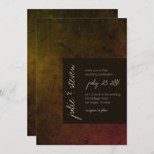 Invitation Automne Moody Dark Mariage moderne (Devant / Derrière)