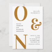 Invitation Automne moutarde audacieuse typographie mariage QR (Devant)