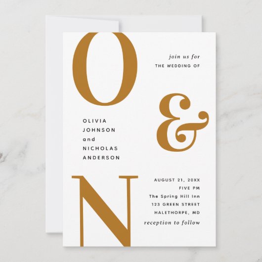 Invitation Automne moutarde audacieuse typographie mariage QR (Devant)