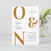Invitation Automne moutarde audacieuse typographie mariage QR (Debout devant)