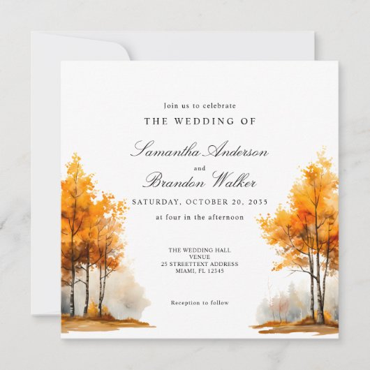 Invitation Automne Nature Automne mariage paysage (Devant)