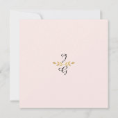 Invitation Automne Neutre Blush Floral Folial Forêt Vert (Dos)