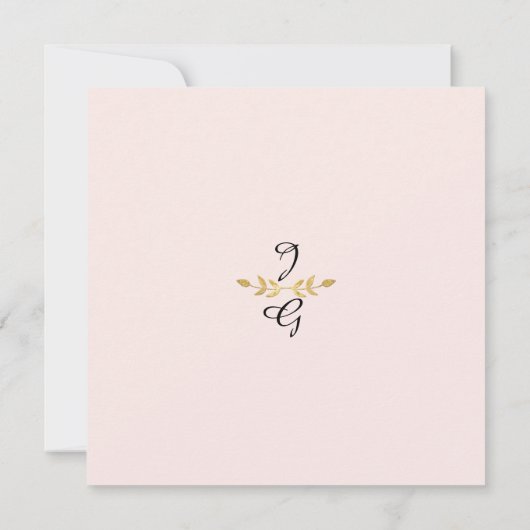 Invitation Automne Neutre Blush Floral Folial Forêt Vert (Dos)