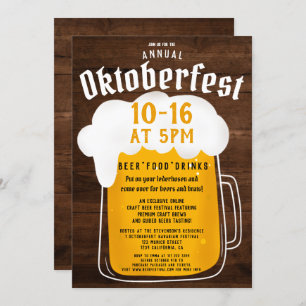 Invitation Automne Oktoberfest fête de la bière fête bavarois