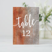 Invitation Automne Orange Aquarelle Numéro de tableau Siège (Debout devant)