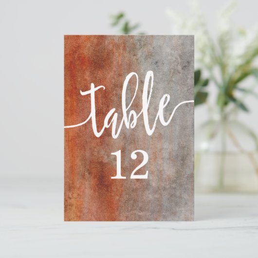 Invitation Automne Orange Aquarelle Numéro de tableau Siège (Debout devant)