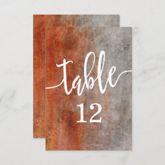 Invitation Automne Orange Aquarelle Numéro de tableau Siège (Devant / Derrière)