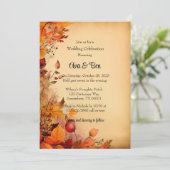 Invitation Automne Orange Arbres Rustique Mariage Célébration (Debout devant)