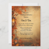 Invitation Automne Orange Arbres Rustique Mariage Célébration (Devant)