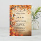 Invitation Automne Orange Arbres Rustique Mariage Célébration (Debout devant)