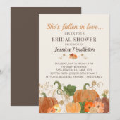 Invitation Automne Orange Citrouille Gold Fête des mariées (Devant / Derrière)