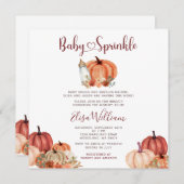 Invitation Automne Orange Citrouille Lait Bouteille Bébé Saup (Devant / Derrière)