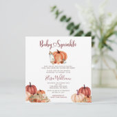 Invitation Automne Orange Citrouille Lait Bouteille Bébé Saup (Debout devant)